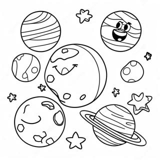 Cartoon Dwarf Planets Coloring Page 90120 30209