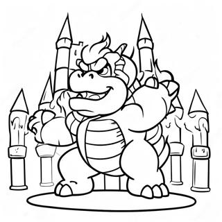 Bowser In A Fiery Castle Coloring Page 9014-758