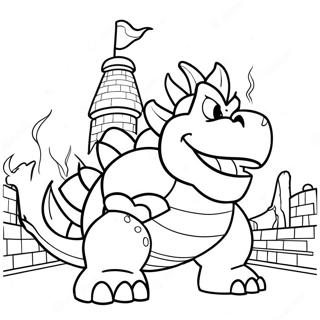 Bowser In A Fiery Castle Coloring Page 9014-759