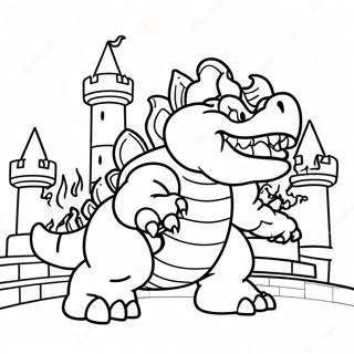 Bowser In A Fiery Castle Coloring Page 9014-760