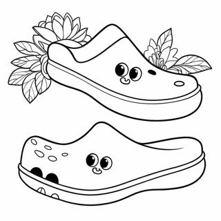 Crocs With Flowers Coloring Page 90223-30288