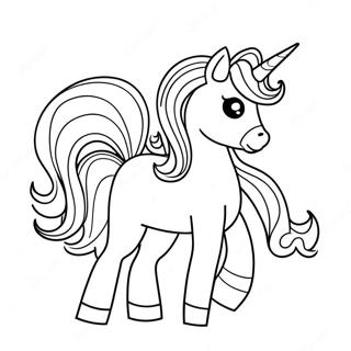 Sparkling Unicorn With Rainbow Mane Coloring Page 90248-30301