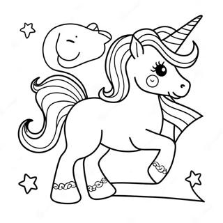Whimsical Unicorn With Stars And Moon Coloring Page 90250-30310