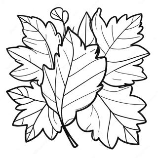 Colorful Fall Leaf Coloring Page 90429-30437