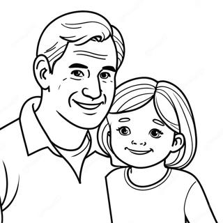 Cute Daughter And Father Coloring Page 90455-30457