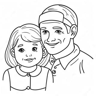 Cute Daughter And Father Coloring Page 90455-30458