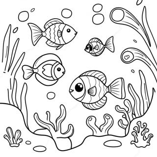 Colorful Whimsical Underwater Scene Coloring Page 90510-30511