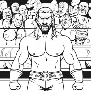 Triple H In The Ring Coloring Page 90535 30530