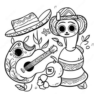 Vibrant Mexican Fiesta Coloring Page 90558-30540