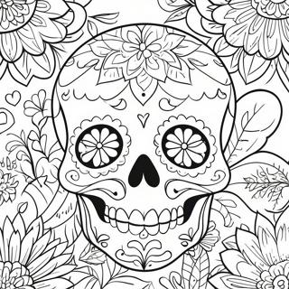 Colorful Day Of The Dead Skull Coloring Page 90559-30541