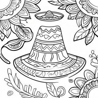 Traditional Mexican Hat Coloring Page 90560-30547