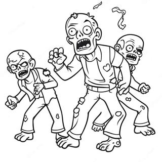 Zombie Characters In Action Coloring Page 90636-30597