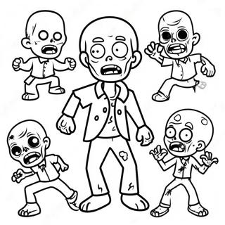 Zombie Characters In Action Coloring Page 90636-30598