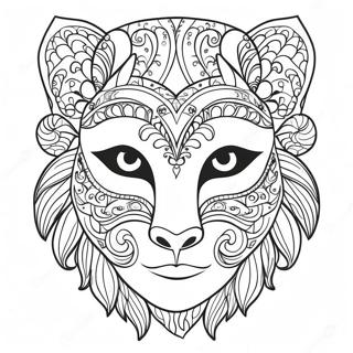 Colorful Animal Mask Coloring Page 90662-30617