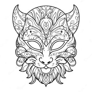 Colorful Animal Mask Coloring Page 90662-30619