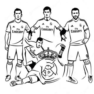 Real Madrid Players In Action Coloring Page 90815-30744