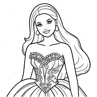 Barbie In A Sparkling Dress Coloring Page 90865-30777