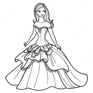 Barbie In A Sparkling Dress Coloring Page 90865-30778