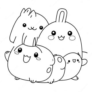 Cute Molang And Friends Coloring Page 90917-30817