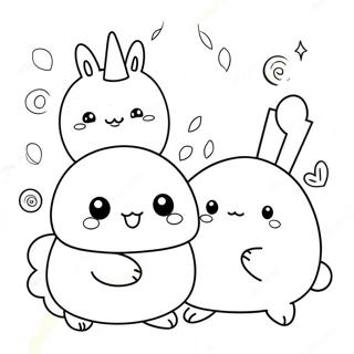 Cute Molang And Friends Coloring Page 90917-30819