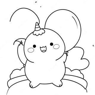 Happy Molang With A Balloon Coloring Page 90918-30823