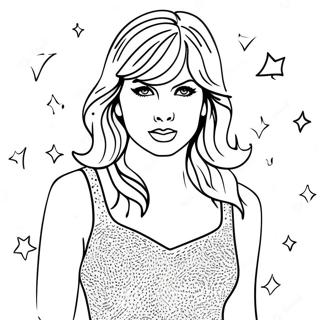 Taylor Swift In A Sparkly Dress Coloring Page 90944 30841