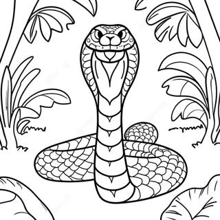 Majestic King Cobra In Jungle Coloring Page 91070-31006