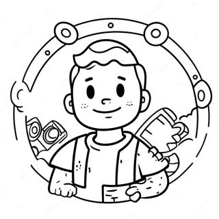 Fallout Vault Boy Coloring Page 91096 31026
