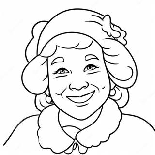 Cheerful Mrs Claus Coloring Page 91200-31108