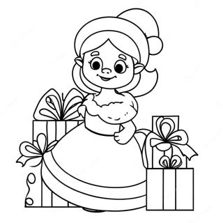Mrs Claus With Christmas Gifts Coloring Page 91201-31111