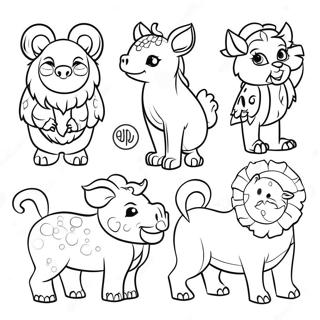 Chinese Zodiac Animals Coloring Page 91304 31192