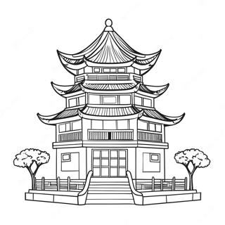 Traditional Chinese Temple Coloring Page 91305-31193