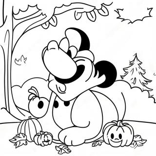 Colorful Fall Disney Characters Coloring Page 91328 31208