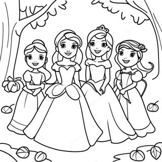 Magical Fall Disney Princesses Coloring Page 91329-31210