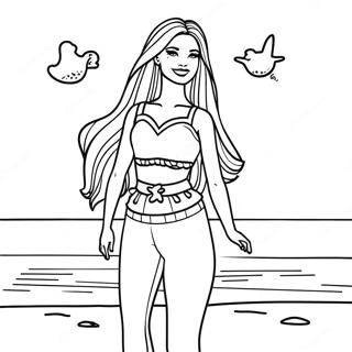 Barbie At The Beach Coloring Page 915 1675