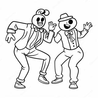 Dancing Tik Tok Characters Coloring Page 91609-31425