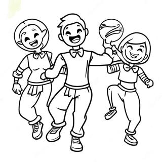 Dancing Tik Tok Characters Coloring Page 91609-31426