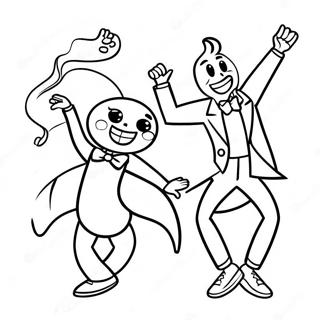 Dancing Tik Tok Characters Coloring Page 91609-31427