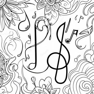 Colorful Tik Tok Music Notes Coloring Page 91612-31440
