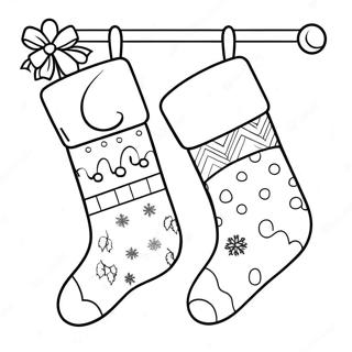 Retro Christmas Stockings Coloring Page 91686 31490