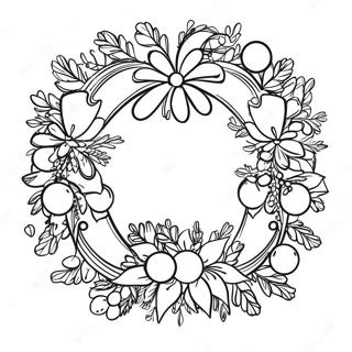 Old Fashioned Christmas Wreath Coloring Page 91688-31499