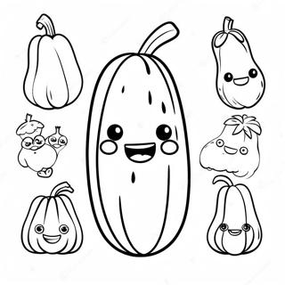 Zany Zucchini Character Coloring Page 91712-31510