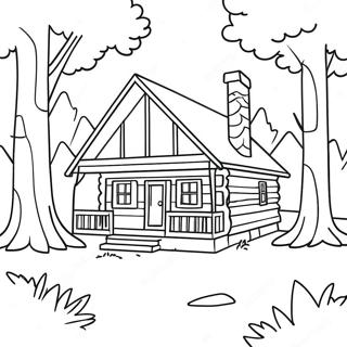 Cozy Log Cabin Coloring Page 91787-31565