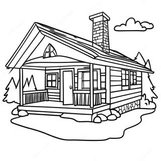 Cozy Log Cabin Coloring Page 91787-31567