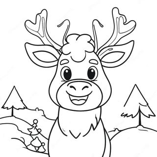 Joyful Reindeer Coloring Page 91968 31715