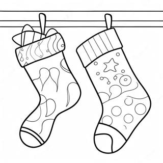 Colorful Christmas Stockings Coloring Page 91969 31720