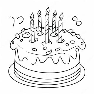 Elegant Happy Birthday Cake Coloring Page 91991-31725