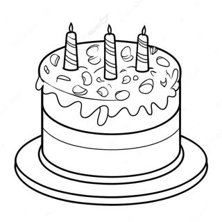 Elegant Happy Birthday Cake Coloring Page 91991-31726