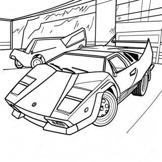 Lamborghini Countach Classic Coloring Page 9207-1815