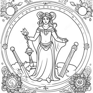 Colorful Tarot Spread Coloring Page 92120 31829